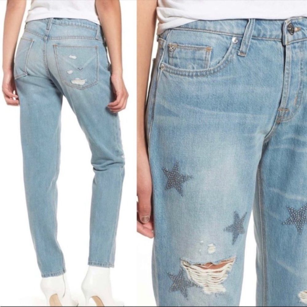🇬🇧Hudson Riley Crop Relaxed Straight Jeans Size 26 - Picture 3 of 13